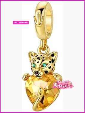 925 Sterling Silver Leopard Charm for Bracelet or Necklace